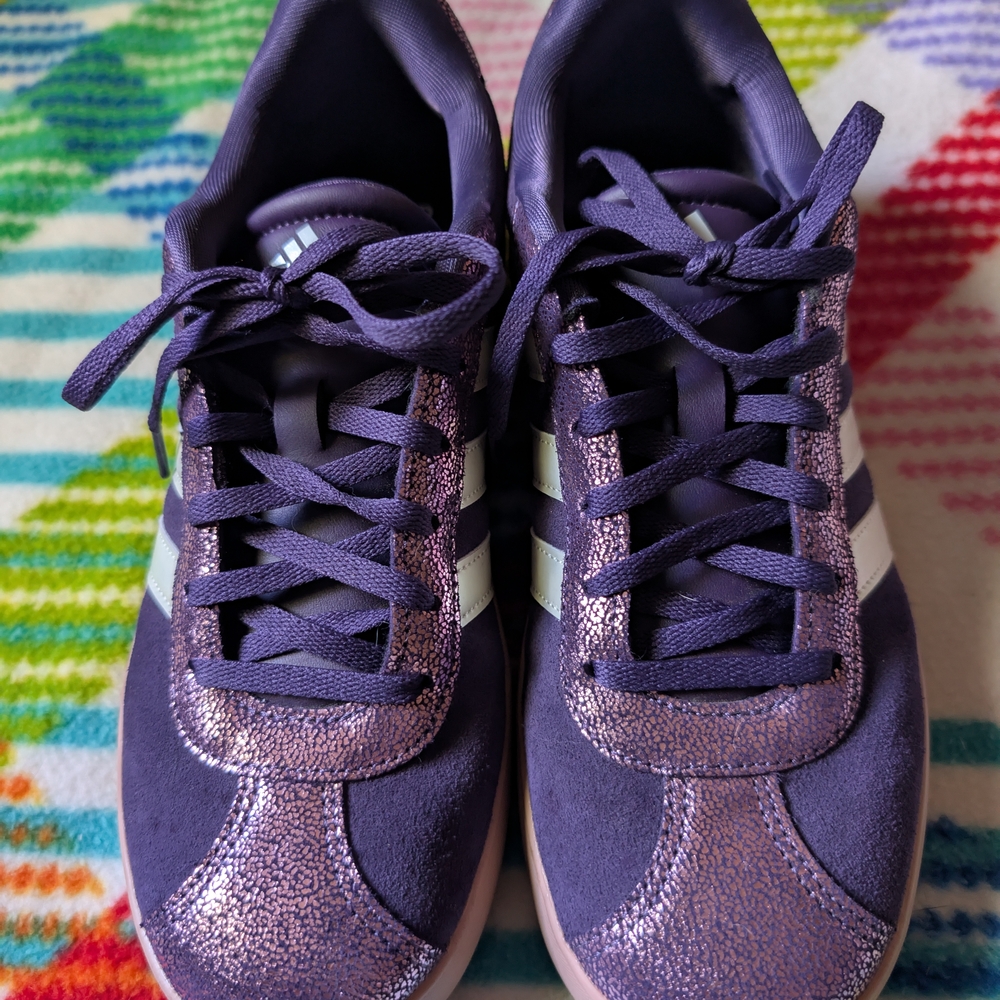 Adidas Kids Purple and White Sneakers